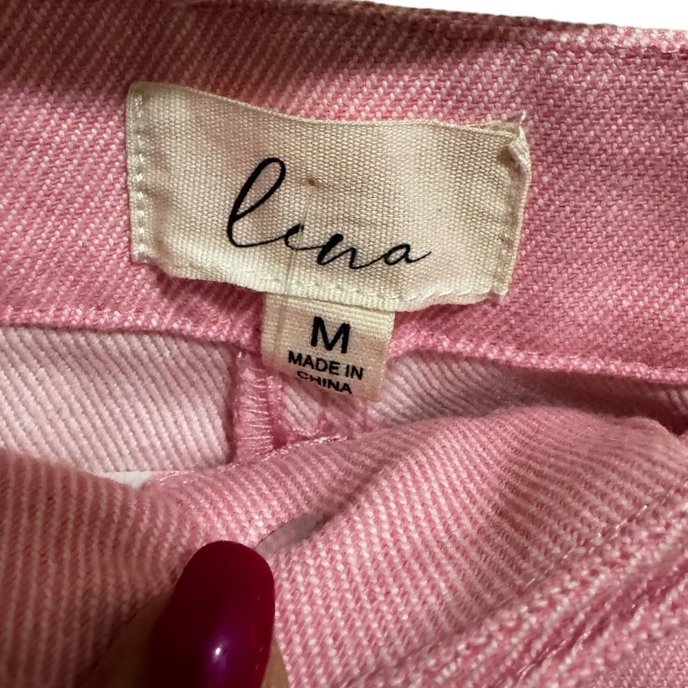 Lina - Pink wide Leg Bow Jeans size Medium - Picture 6 of 15